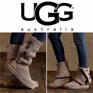 Ugg Classic Cardy Knit Sweater Boots Size 6
